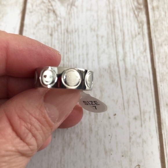 Stainless Steel 8 Emoji Engraved Faces Band Ring - Picture 7 of 10